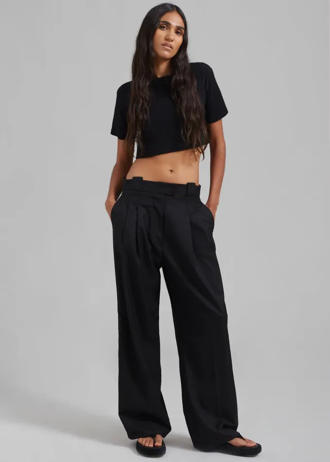 Women Tate Trousers 8211 Black The Frankie Shop Bottoms