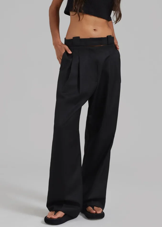 Women Tate Trousers 8211 Black The Frankie Shop Bottoms