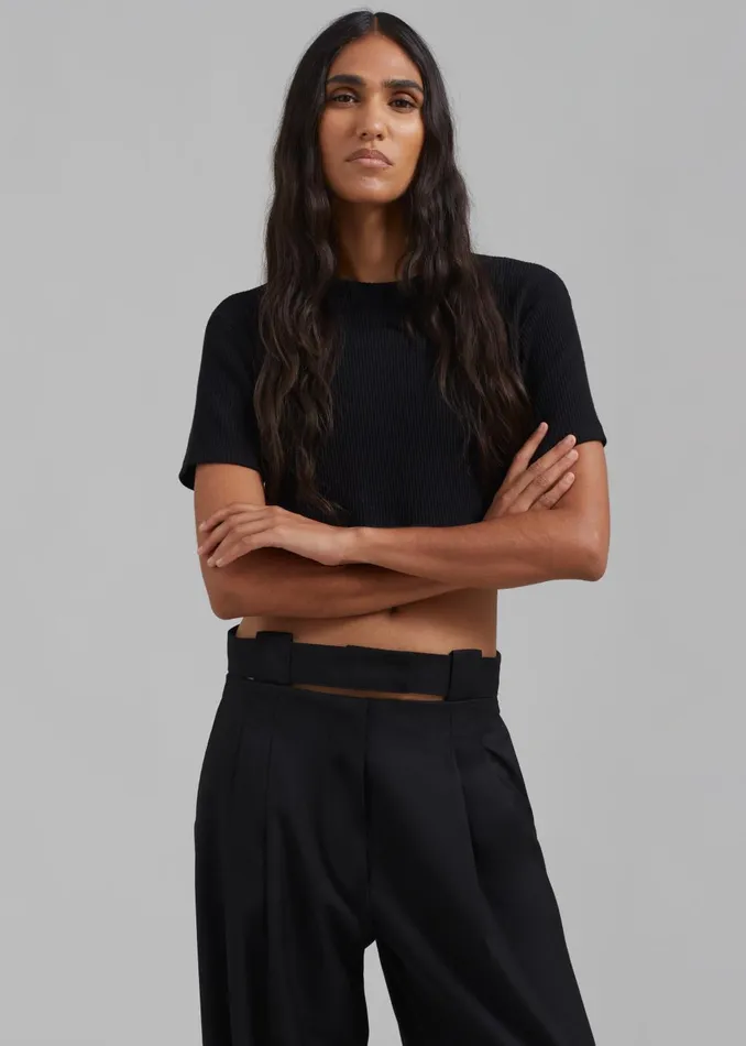 Women Tate Trousers 8211 Black The Frankie Shop Bottoms