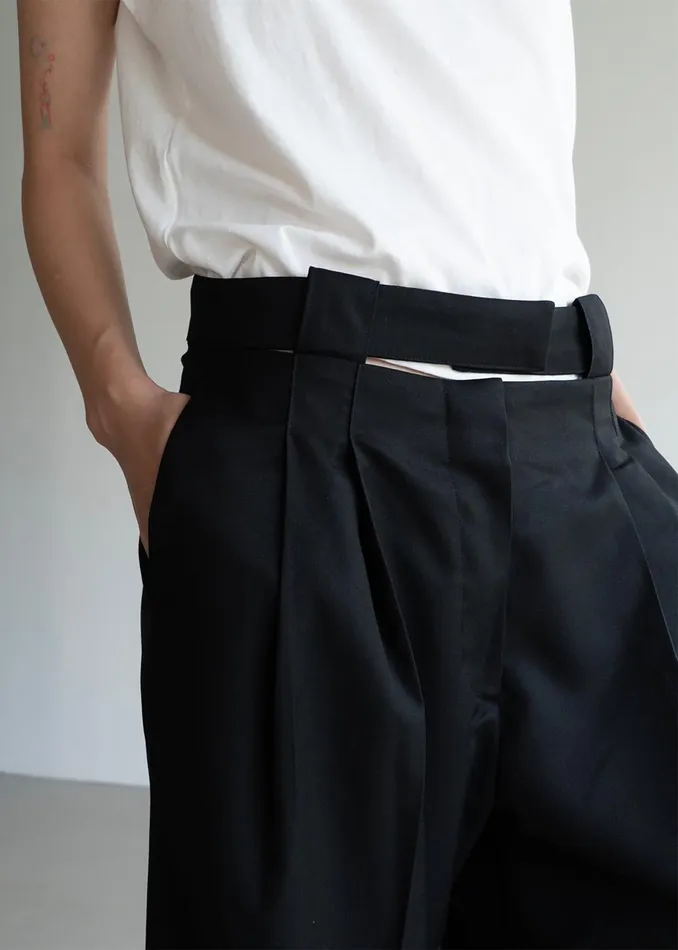 Women Tate Trousers 8211 Black The Frankie Shop Bottoms