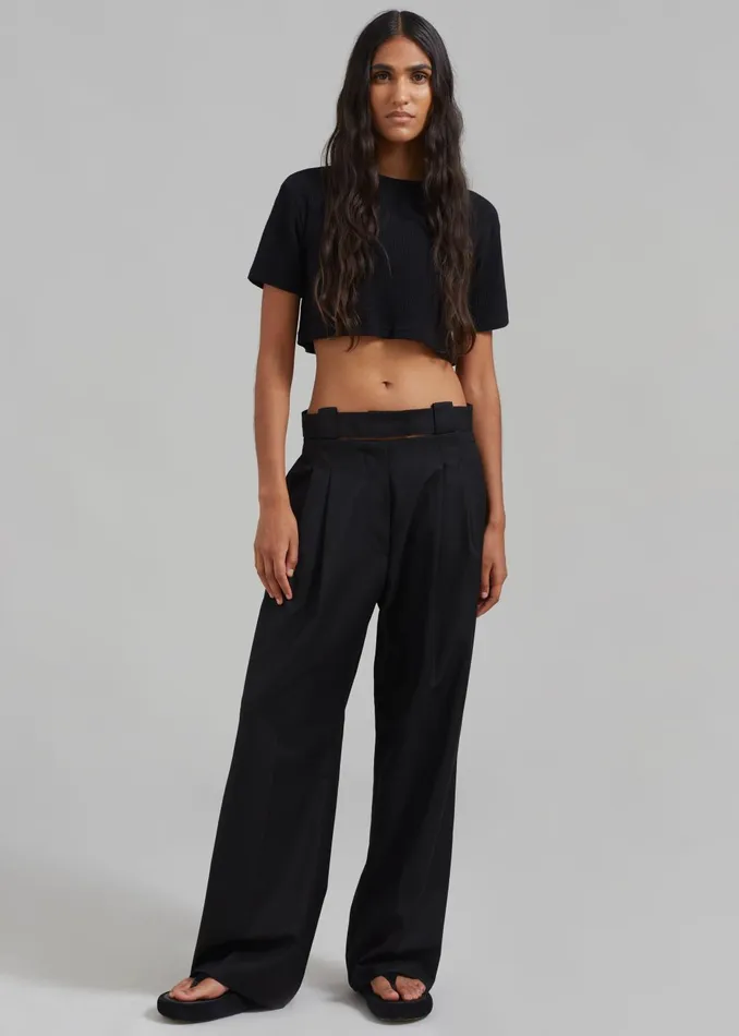 Women Tate Trousers 8211 Black The Frankie Shop Bottoms