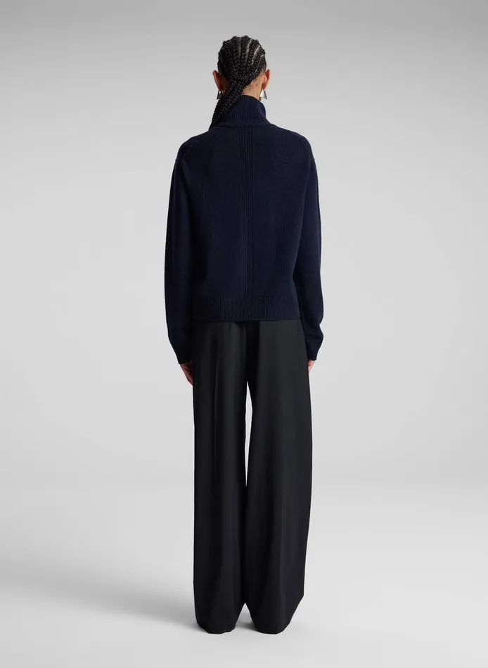 Women Teddy Cashmere Turtleneck Sweater Navy ALC Knitwear