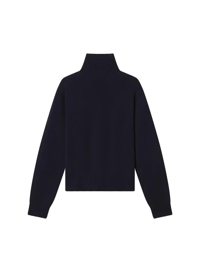 Women Teddy Cashmere Turtleneck Sweater Navy ALC Knitwear