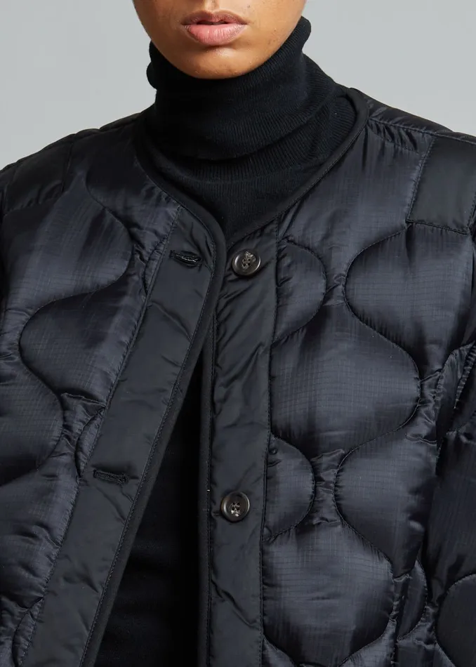 Women Teddy Quilted Jacket 8211 Black The Frankie Shop Outerwear