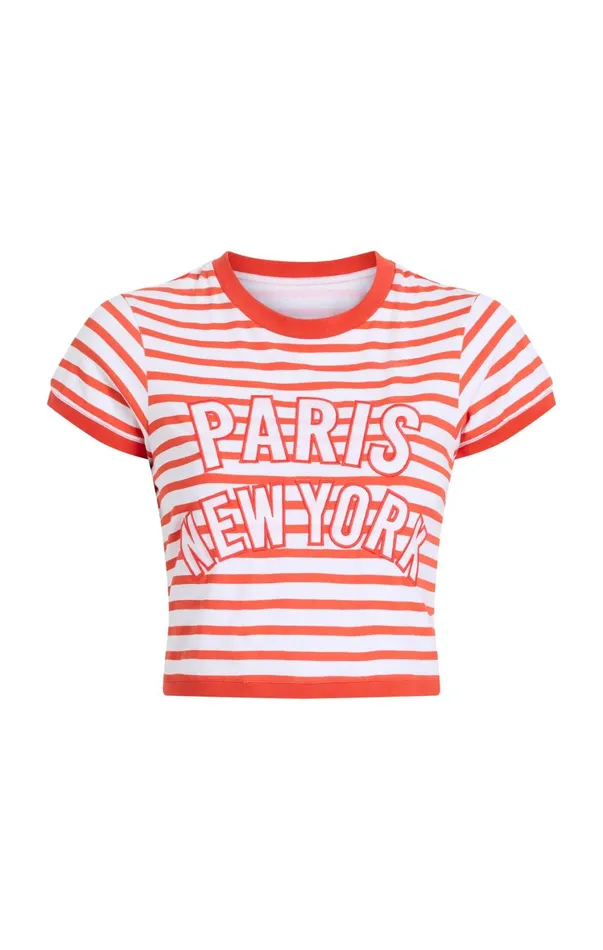 Women Tees and Pullovers Cinq Sept Becka Tee Whitecherry Tomato