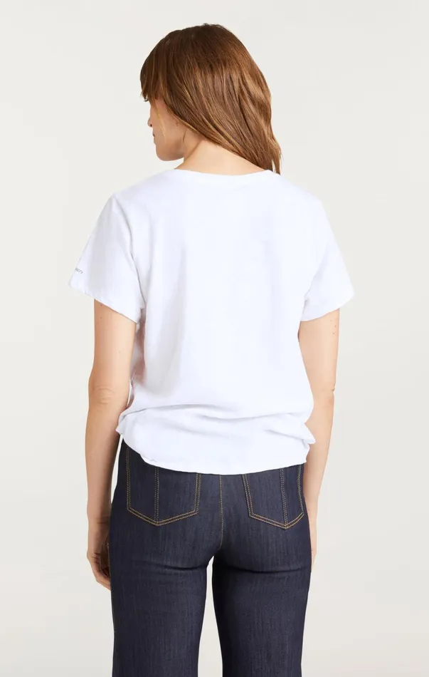 Women Tees and Pullovers Cinq Sept Heatset Mon Amour Tee Whiteblack