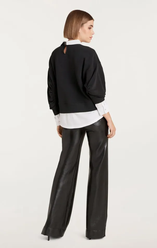 Women Tees and Pullovers Cinq Sept Heatset Paris 57 Justina Pullover Blackwhite