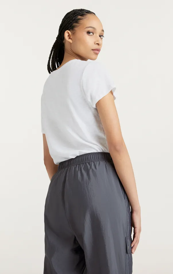 Women Tees and Pullovers Cinq Sept Shrunken Oui Oui Tee Whiteblack