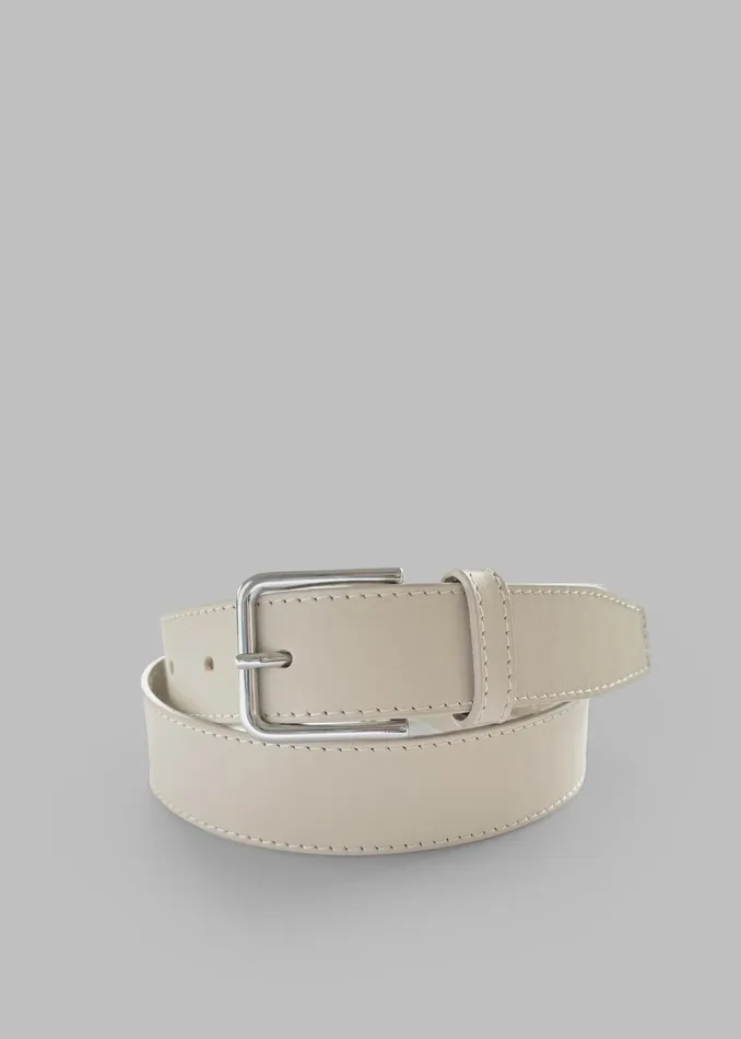 Women Toni Leather Belt 8211 Mastic The Frankie Shop