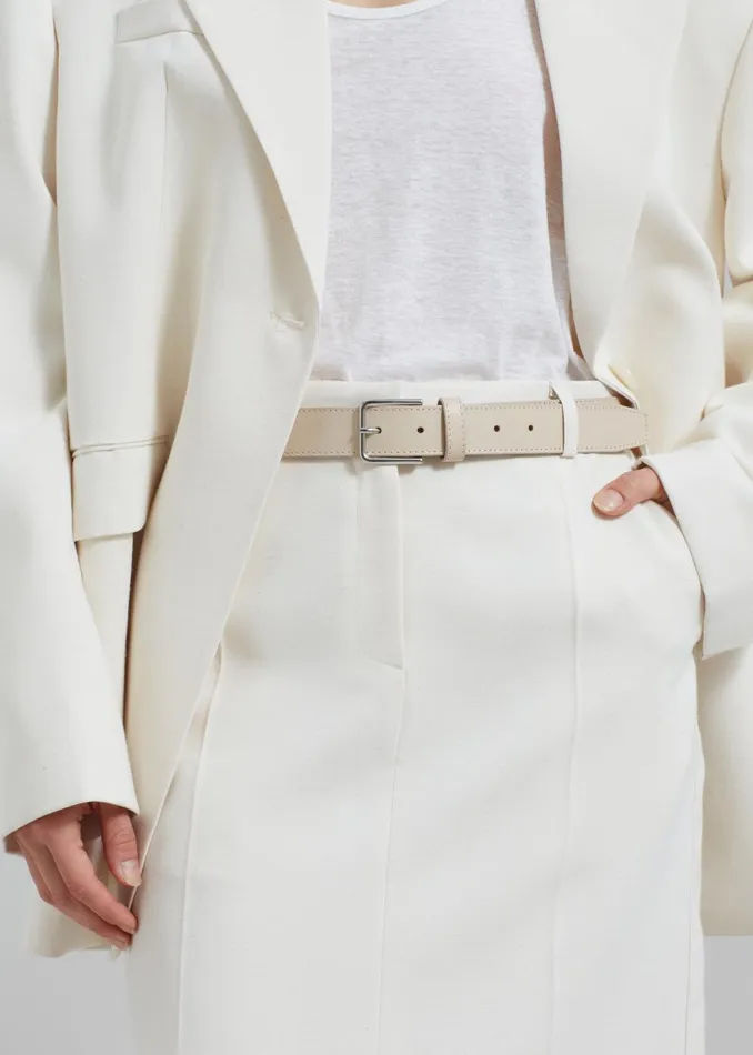 Women Toni Leather Belt 8211 Mastic The Frankie Shop