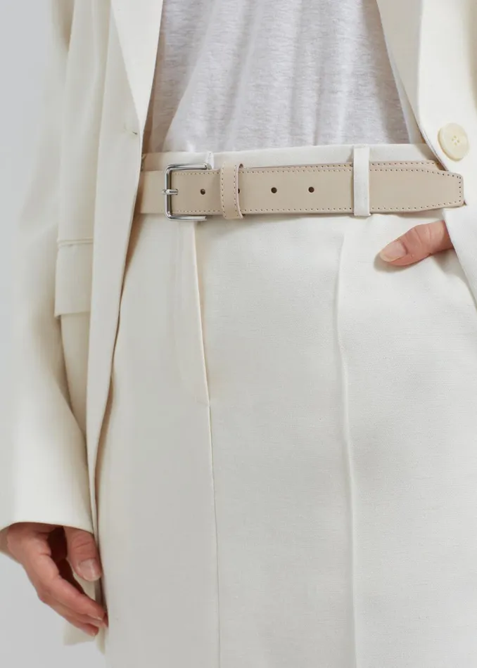Women Toni Leather Belt 8211 Mastic The Frankie Shop