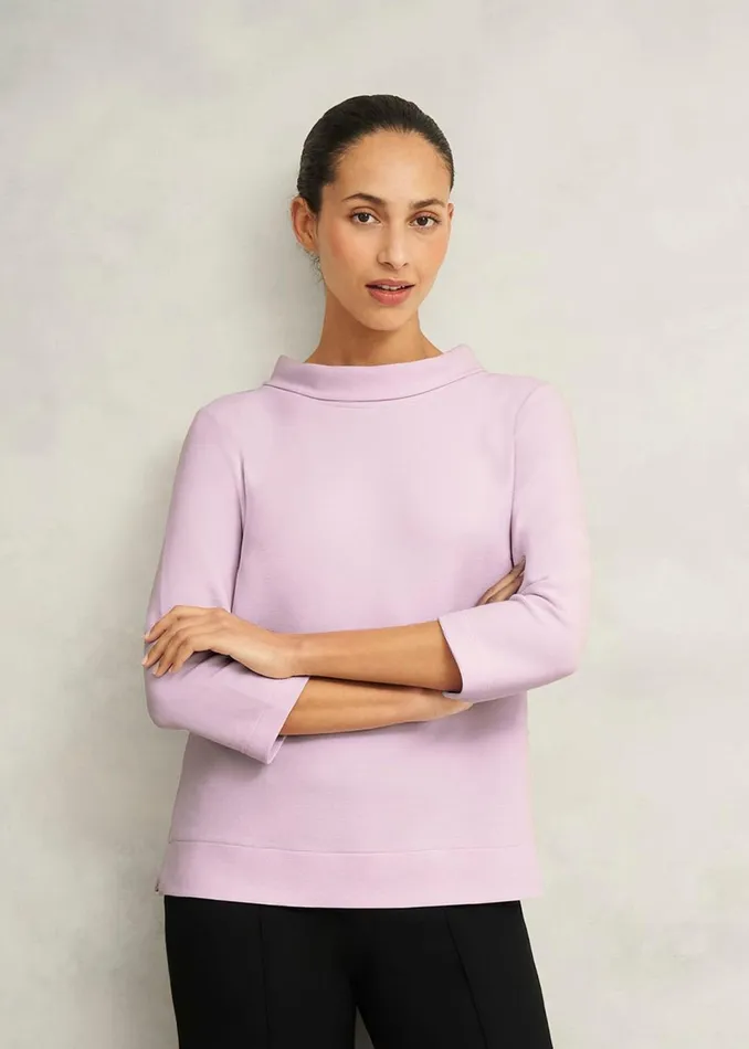 Women Tops Hobbs Betsy Textured Top Dusted Pink