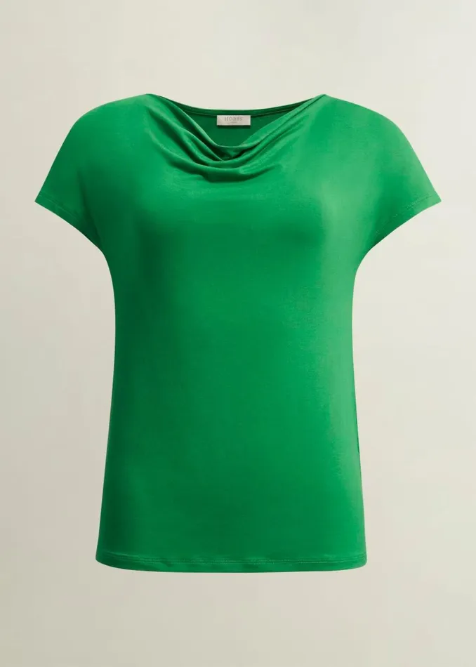 Women Tops Hobbs Cathy Cowl Neck Top Cilantro Green