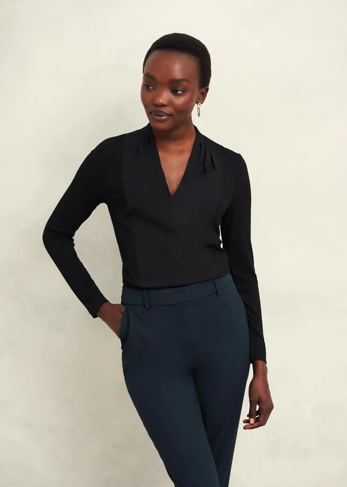 Women Tops Hobbs Mel Woven Front Top Black