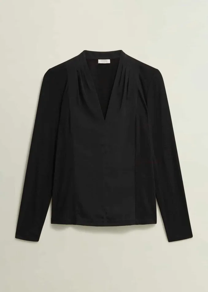 Women Tops Hobbs Mel Woven Front Top Black