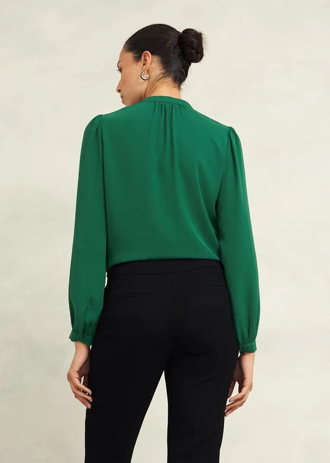 Women Tops Hobbs Peony Blouse Green