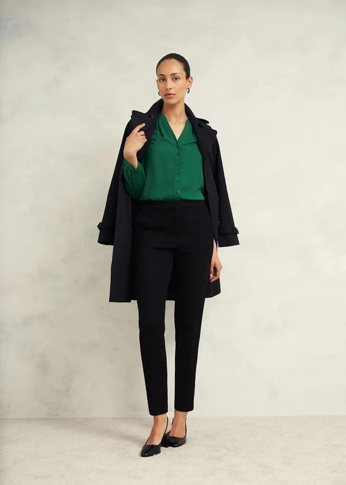 Women Tops Hobbs Peony Blouse Green