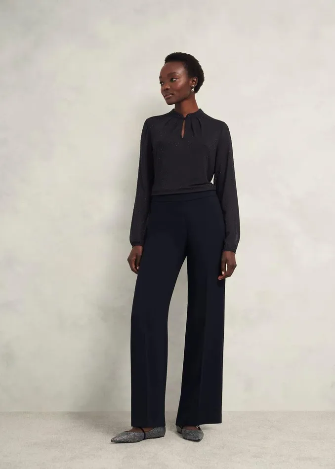 Women Tops Hobbs Shanice Sparkle Top Hobbs Navy