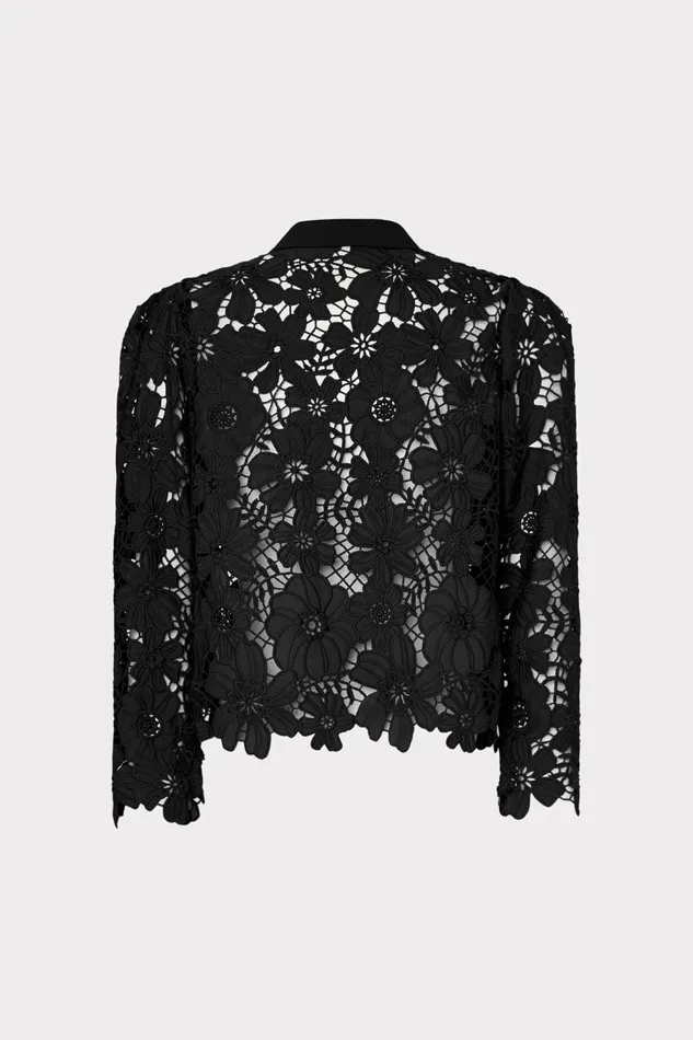 Women Tops Milly June Roja Lace Top Black Women Tops Milly June Roja Lace Top Black