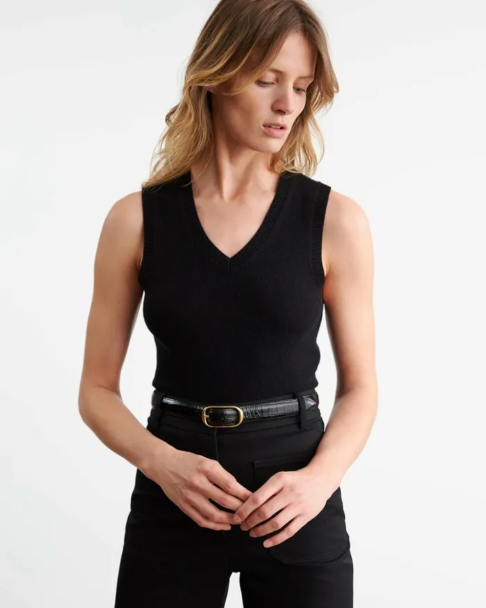 Women Tops Nili Lotan FEBRUARY CASHMERE TANK Ivory