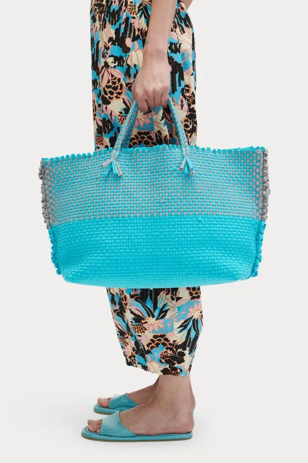 Women Totes Rachel Comey Cadiz Colorblock Tote Aqua Women Totes Rachel Comey Cadiz Colorblock Tote Aqua