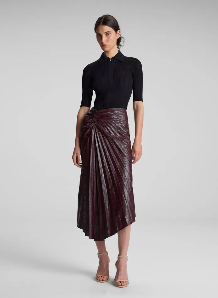 Women Tracy Textured Vegan Leather Skirt Cordovan ALC Bottoms