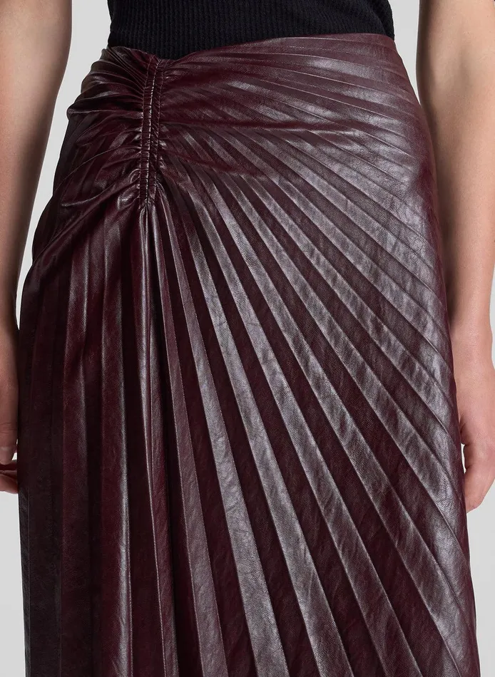 Women Tracy Textured Vegan Leather Skirt Cordovan ALC Bottoms