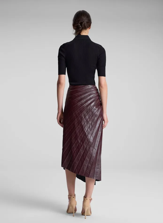 Women Tracy Textured Vegan Leather Skirt Cordovan ALC Bottoms