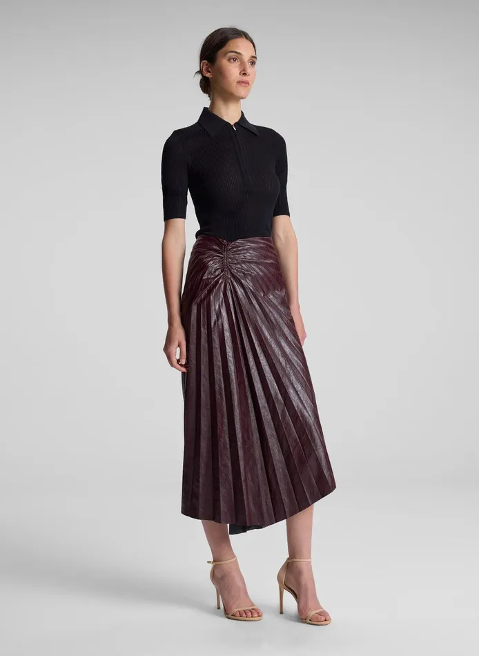 Women Tracy Textured Vegan Leather Skirt Cordovan ALC Bottoms