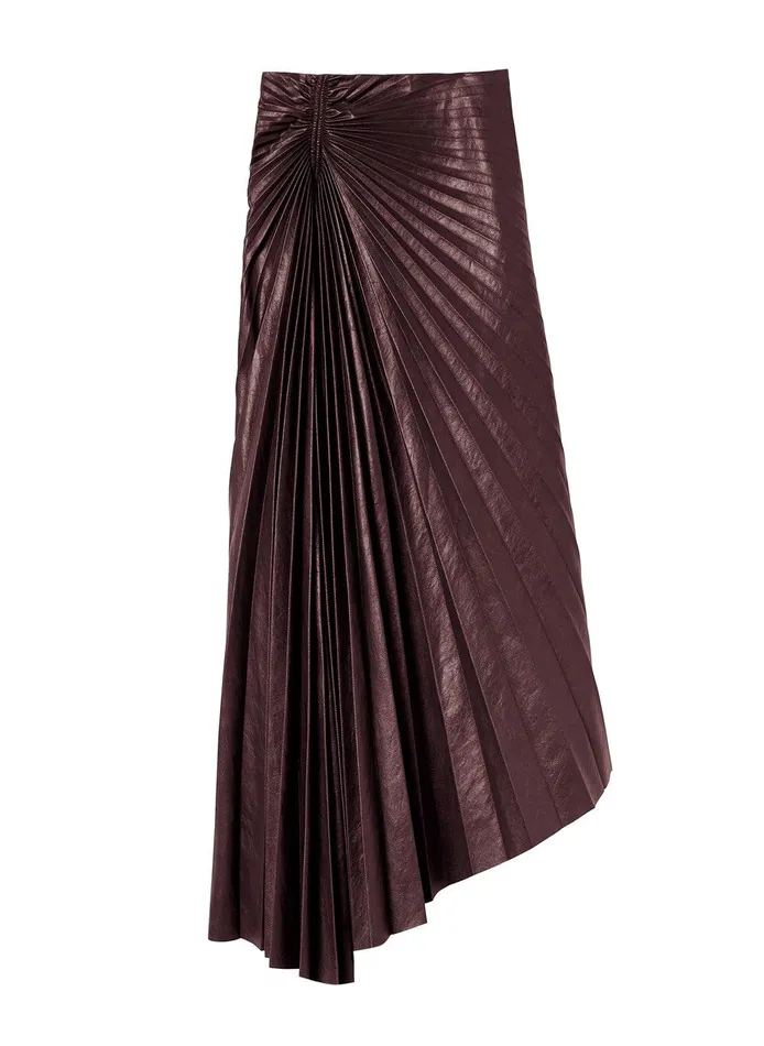 Women Tracy Textured Vegan Leather Skirt Cordovan ALC Bottoms