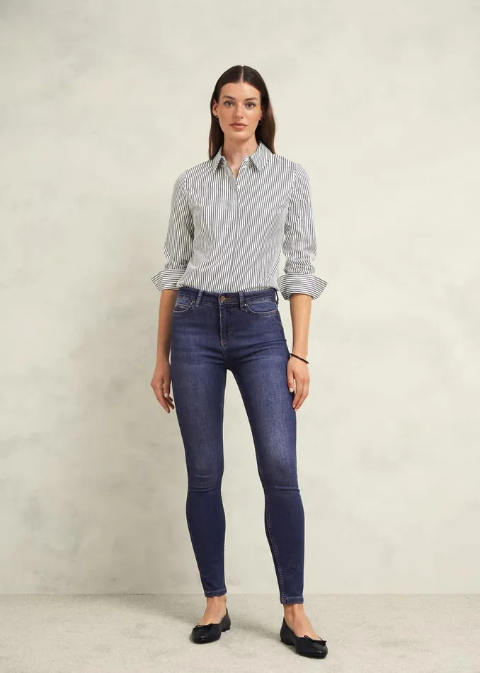 Women Trousers Hobbs Gia Sculpting Jeans Mid Wash