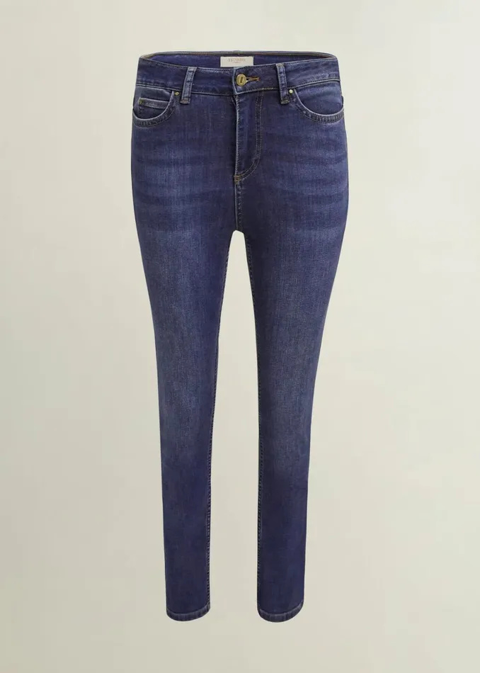 Women Trousers Hobbs Gia Sculpting Jeans Mid Wash