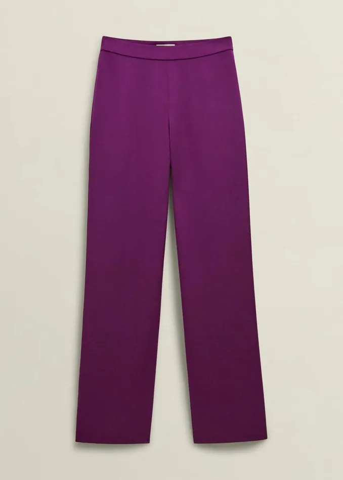 Women Trousers Hobbs Judith Satin Trousers Vibrant Purple
