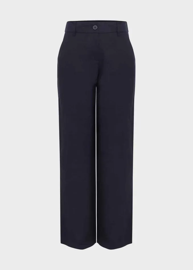 Women Trousers Hobbs Lynn Linen Trousers Navy