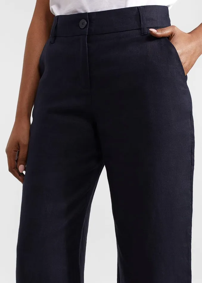 Women Trousers Hobbs Lynn Linen Trousers Navy
