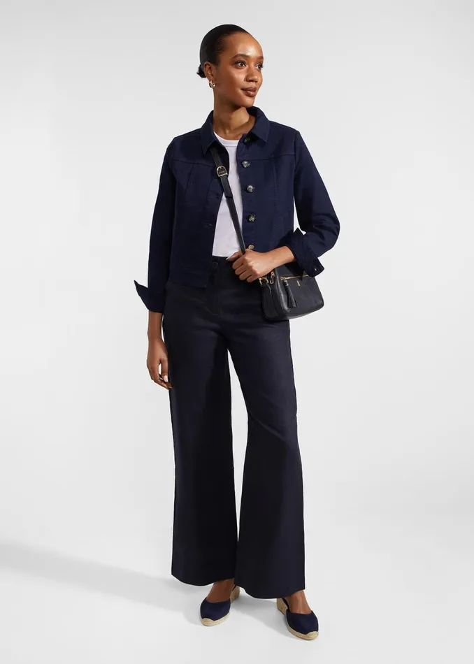 Women Trousers Hobbs Lynn Linen Trousers Navy