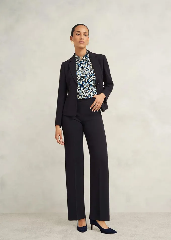 Women Trousers Hobbs Mel Wide Trousers Navy