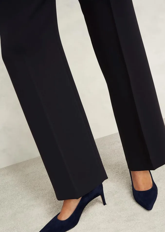 Women Trousers Hobbs Mel Wide Trousers Navy