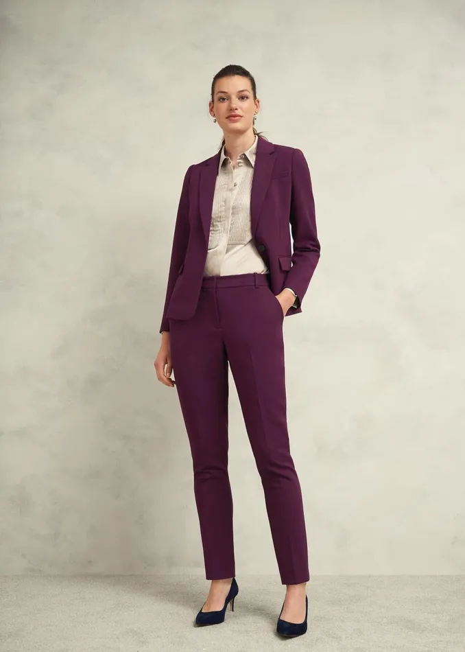 Women Trousers Hobbs Sami Tapered Trousers Warm Plum