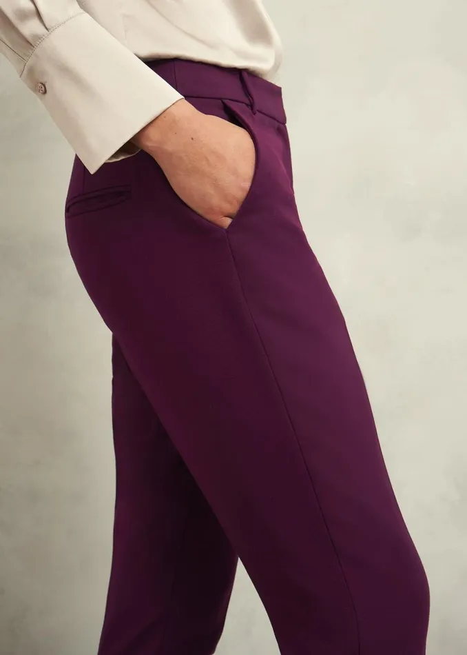 Women Trousers Hobbs Sami Tapered Trousers Warm Plum