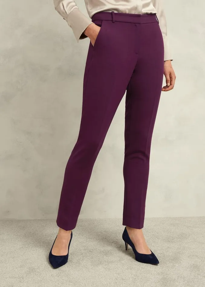 Women Trousers Hobbs Sami Tapered Trousers Warm Plum
