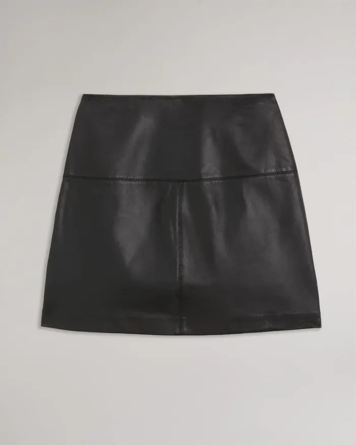 Women VALIAT 8211 ALine Leather Mini Skirt Black Ted Baker Skirts