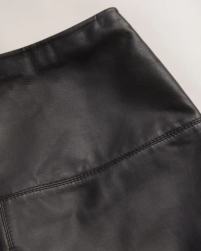 Women VALIAT 8211 ALine Leather Mini Skirt Black Ted Baker Skirts