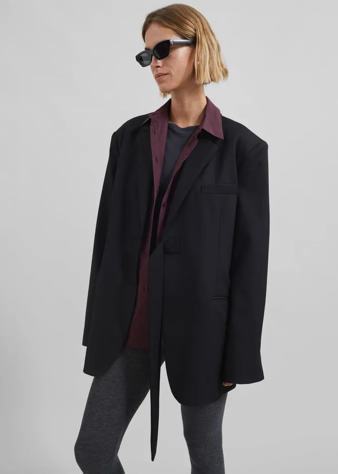 Women Whiteney Tie Up Blazer 8211 Black The Frankie Shop Outerwear