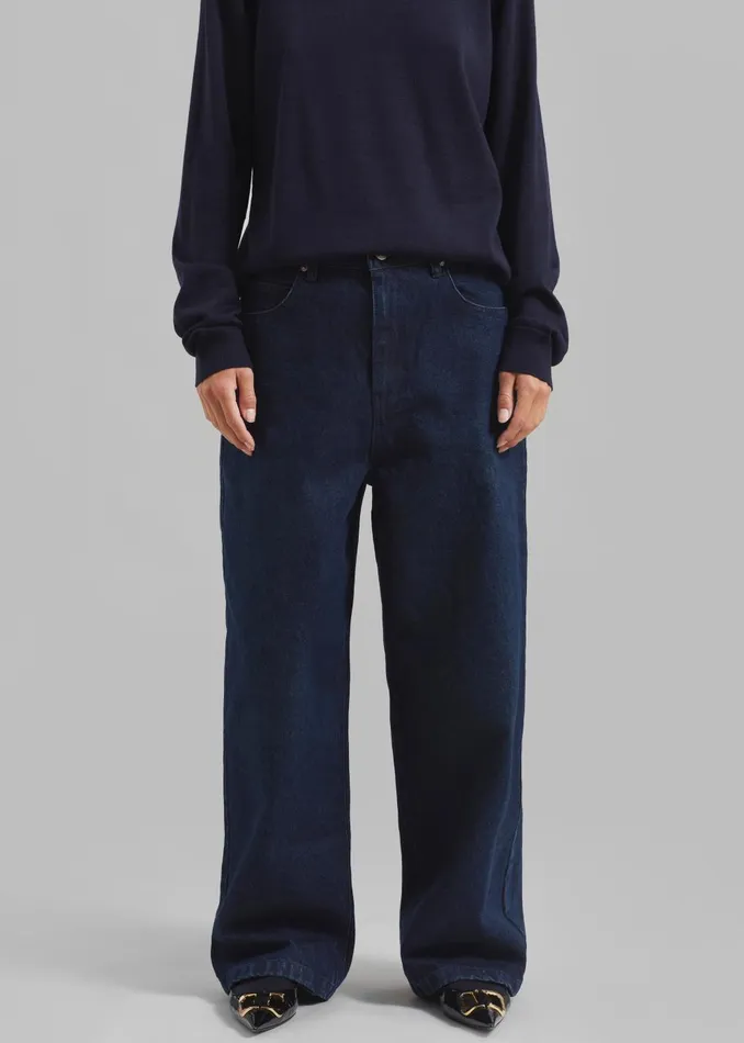 Women William Denim Pants 8211 Dark Wash The Frankie Shop Bottoms