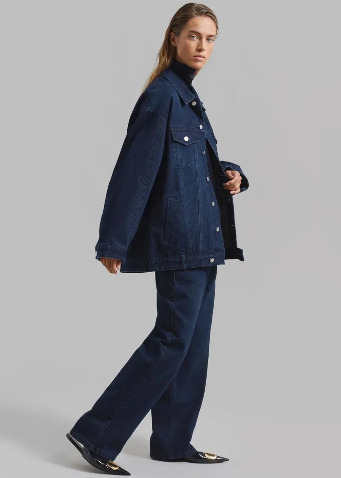 Women William Denim Pants 8211 Dark Wash The Frankie Shop Bottoms