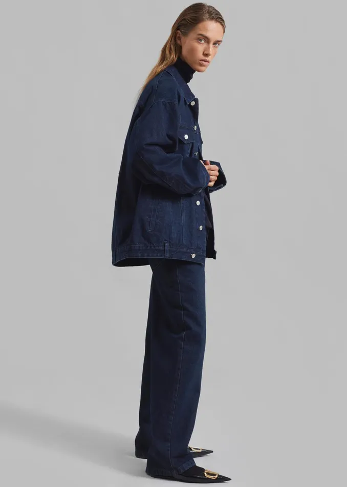Women William Denim Pants 8211 Dark Wash The Frankie Shop Bottoms