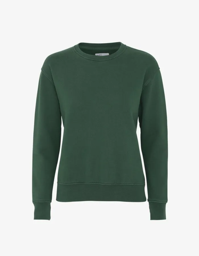 Women Women Classic Organic Crew Emerald Green Colorful Standard Crewneck Sweatshirts