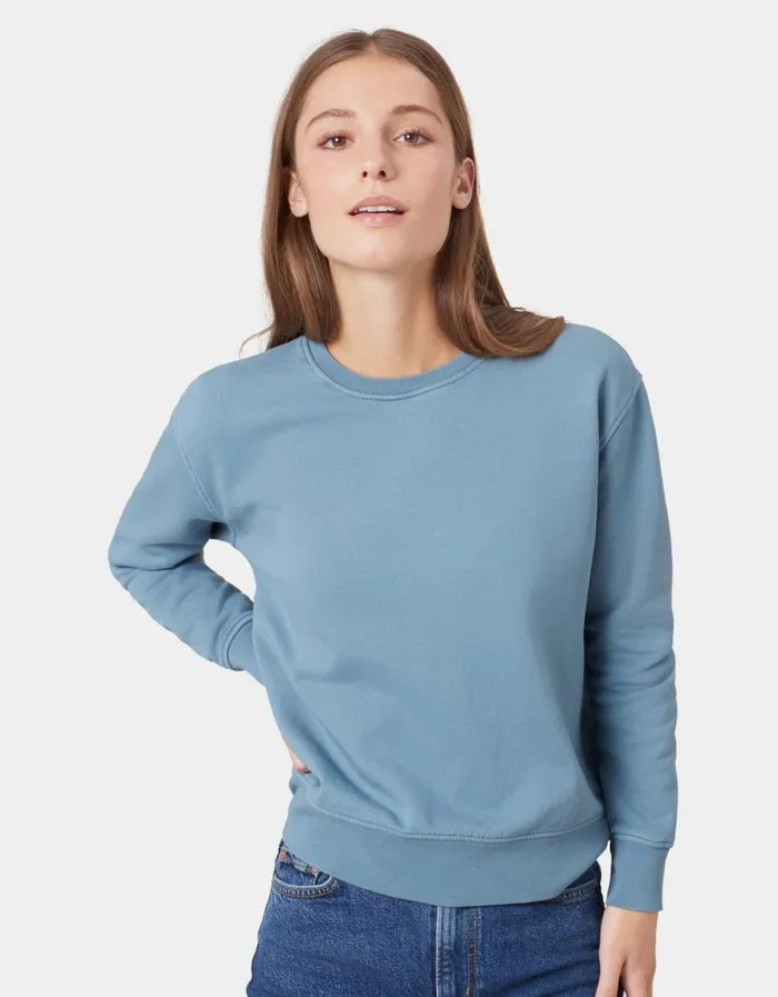 Women Women Classic Organic Crew Emerald Green Colorful Standard Crewneck Sweatshirts