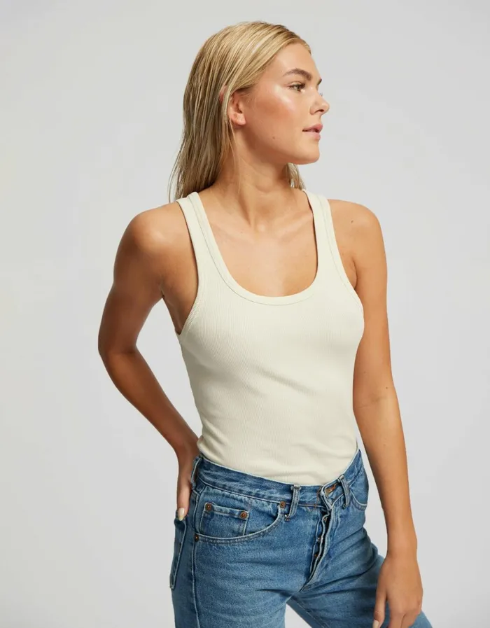 Women Women Organic Rib Tank Top Heather Grey Colorful Standard Tank Tops